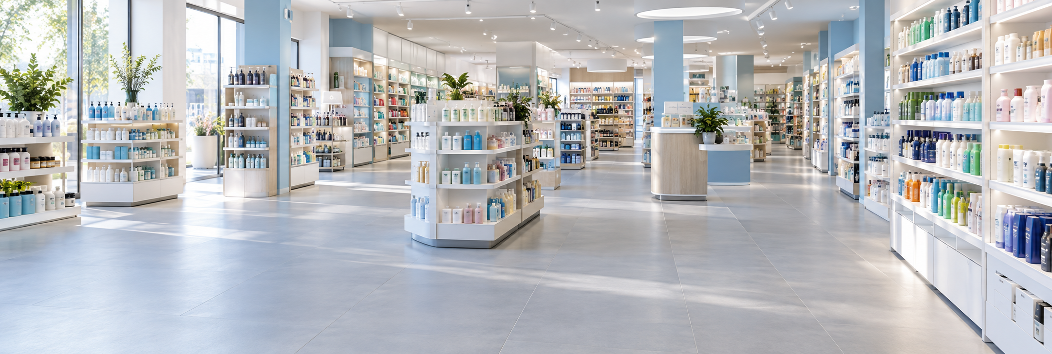 Ambiente retail contemporaneo: immagine illustrativa generata con IA, non un punto vendita reale.